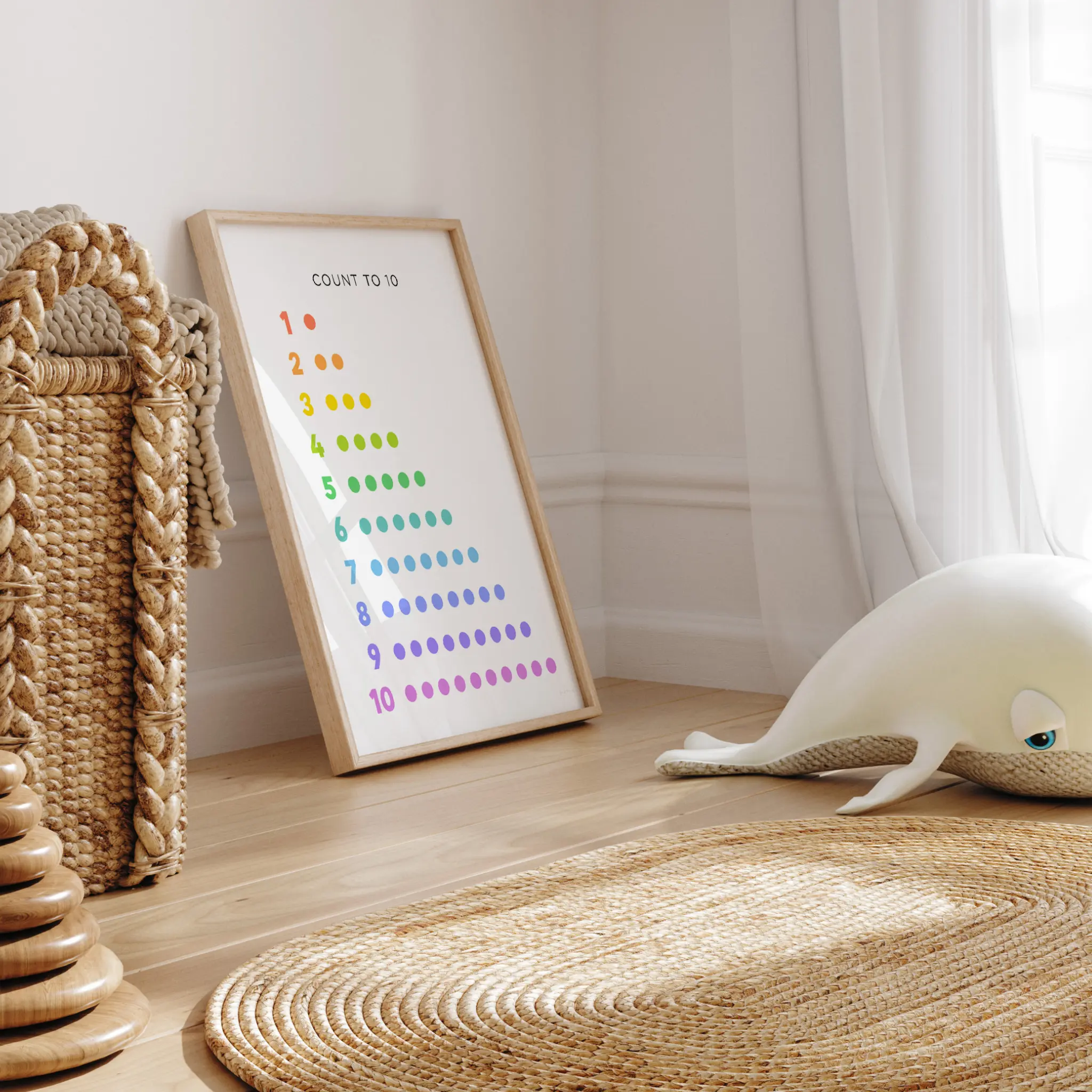 Count to 10 Educational Poster – Rainbow