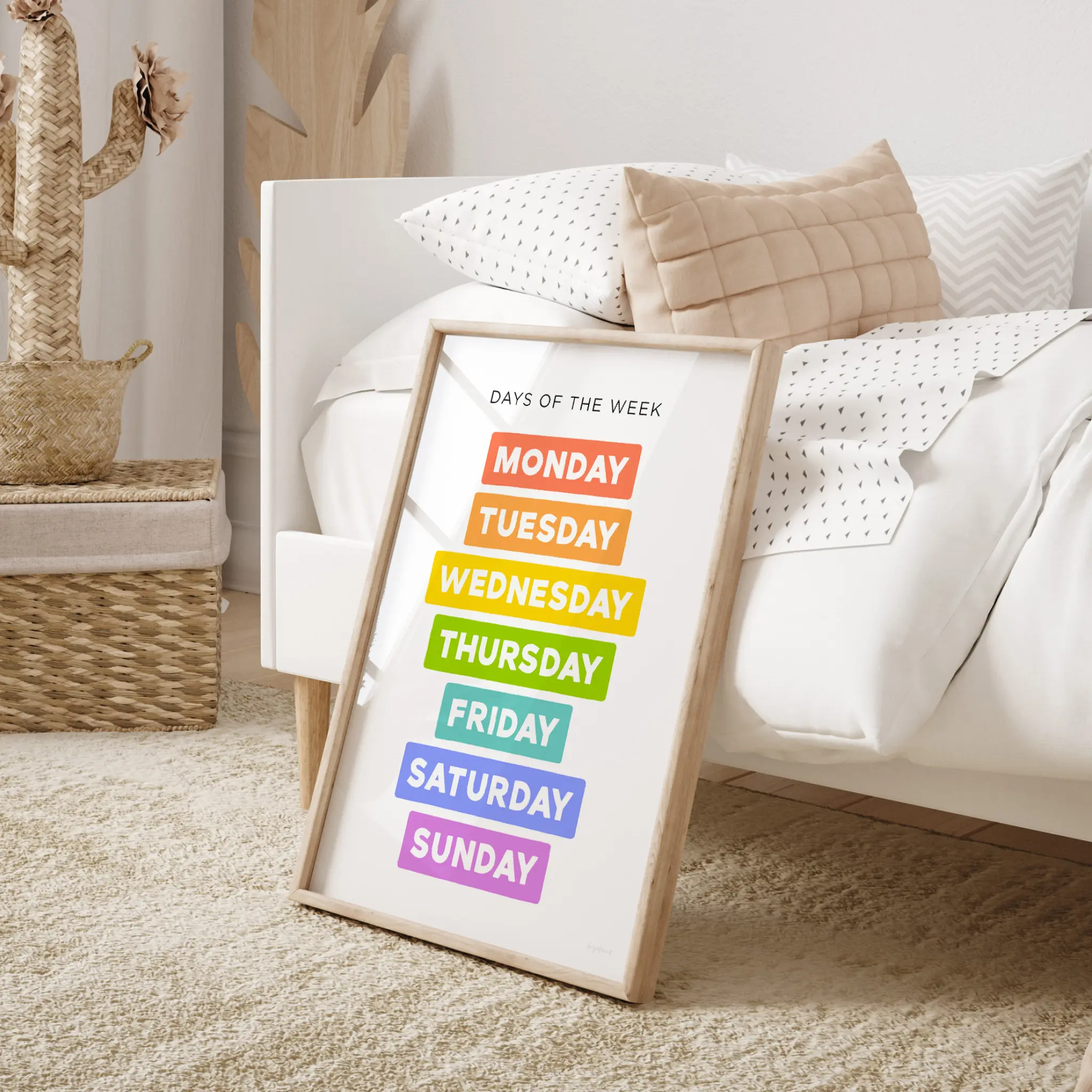 Days of the Week Educational Poster – Rainbow